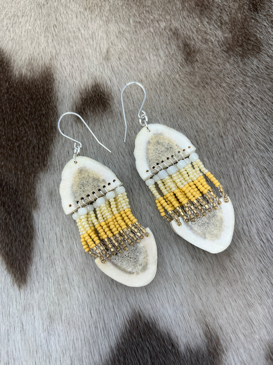 Two Piece Antler & Beads Yellow