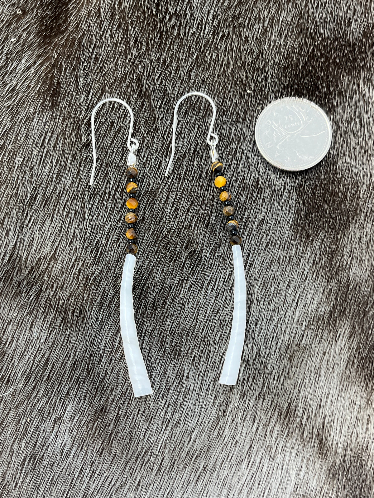 Dentillium Dangle Tiger's Eye