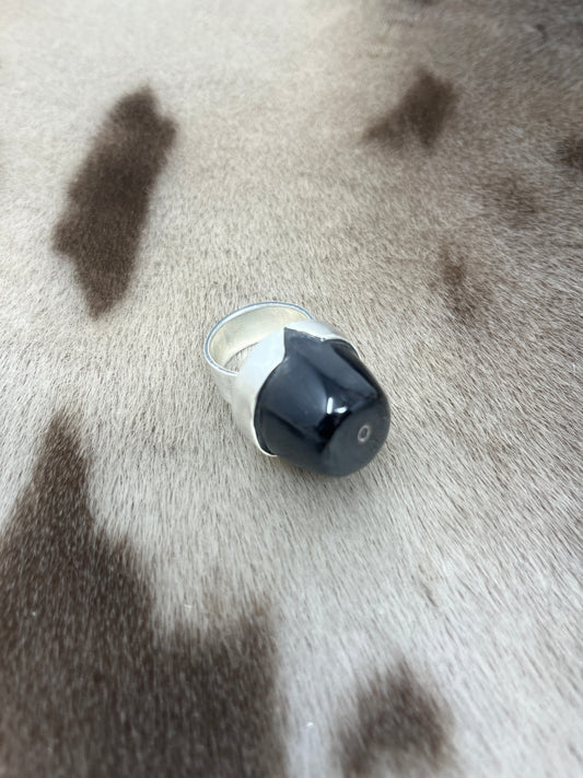 Bison Horn & Sterling Silver Ring