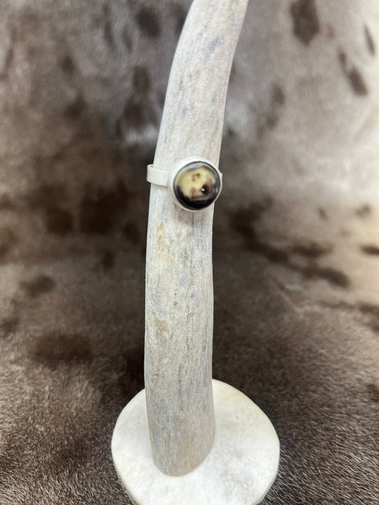 Round Muskox & Silver Ring
