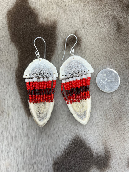 Two Piece Antler & Beads Red