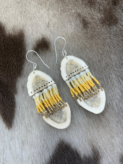 Two Piece Antler & Beads Yellow