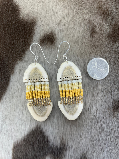Two Piece Antler & Beads Yellow