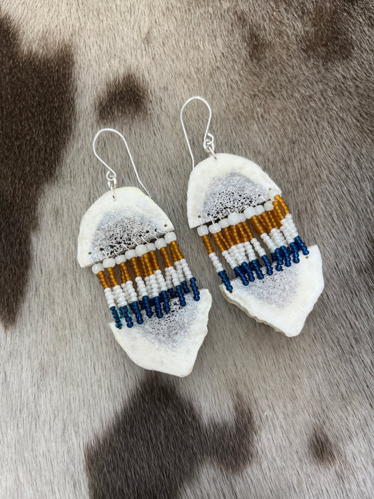Two Piece Antler & Beads Tan