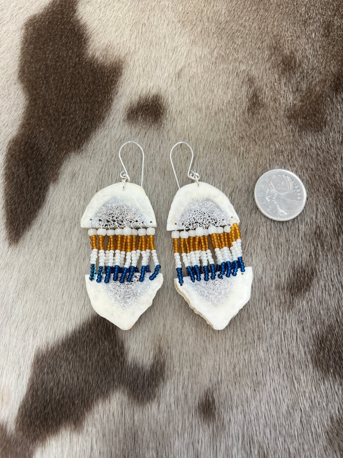 Two Piece Antler & Beads Tan