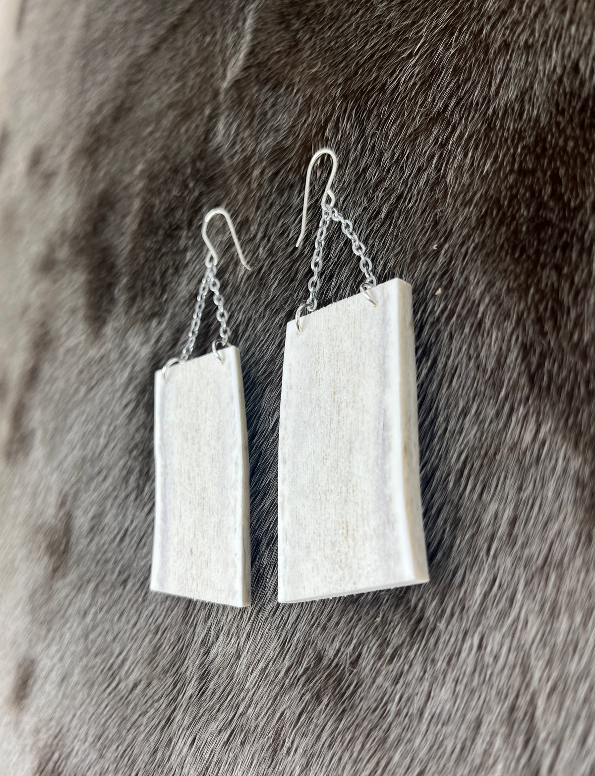 Rectangular Elk & Chain Dangles