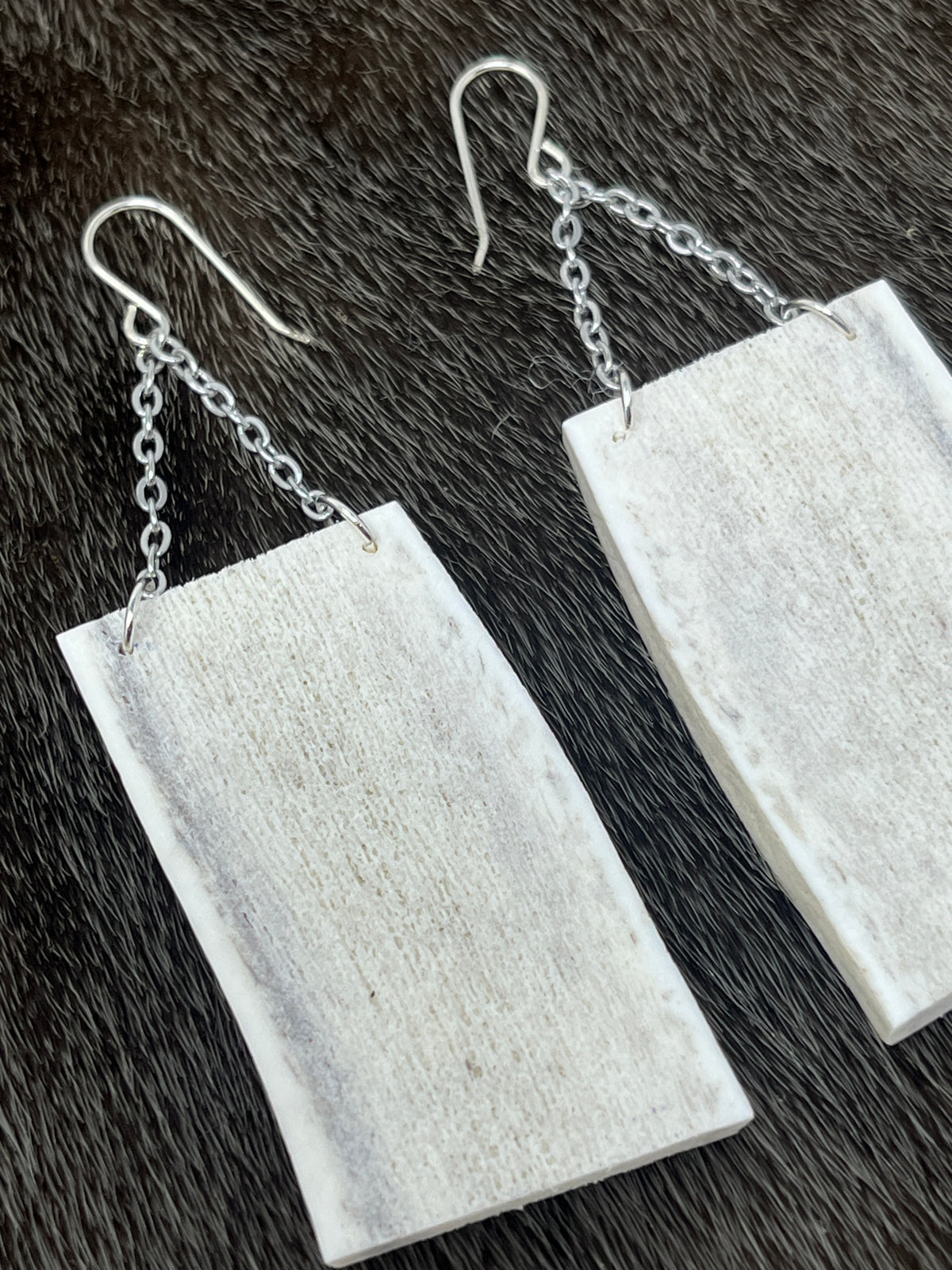 Rectangular Elk & Chain Dangles