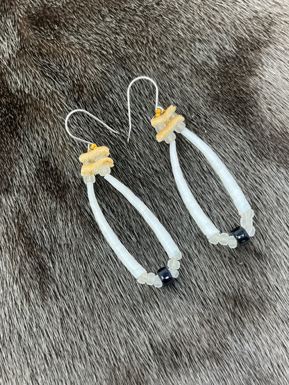 Double Dentillium & Vintage Beads
