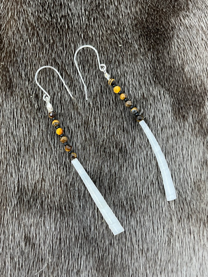 Dentillium Dangle Tiger's Eye