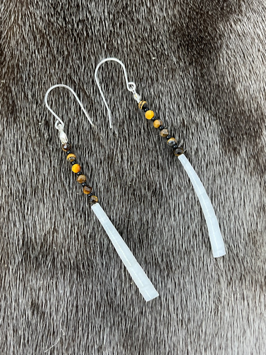 Dentillium Dangle Tiger's Eye