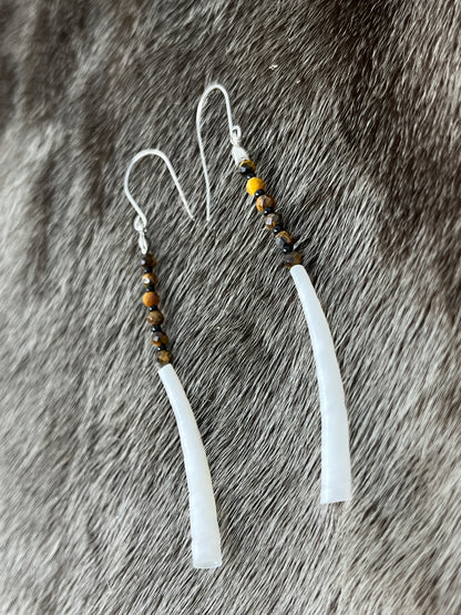 Dentillium Dangle Tiger's Eye