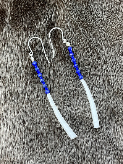 Dentillium Dangle Lapis Lazuli
