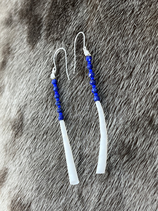 Dentillium Dangle Lapis Lazuli