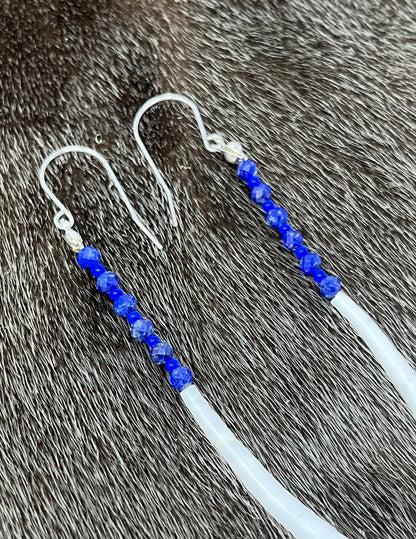 Dentillium Dangle Lapis Lazuli