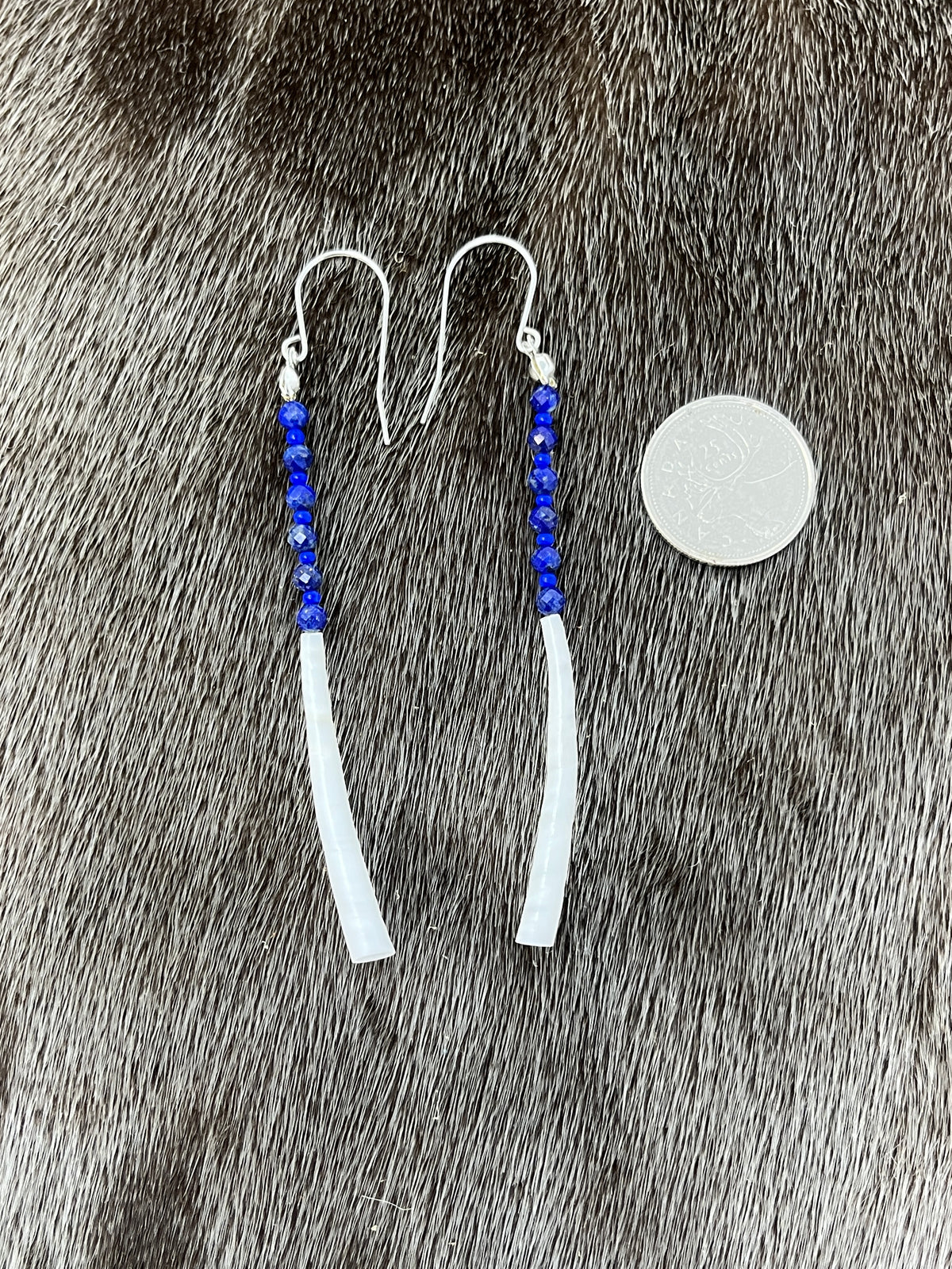 Dentillium Dangle Lapis Lazuli