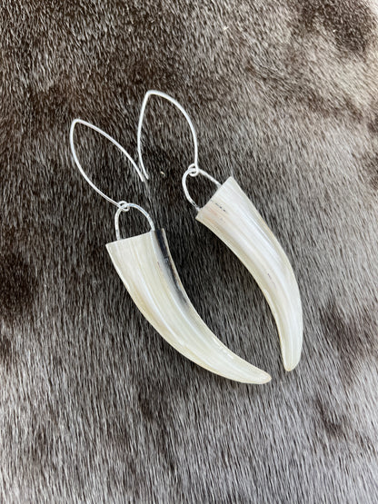 Muskox Horn Tip Earrings