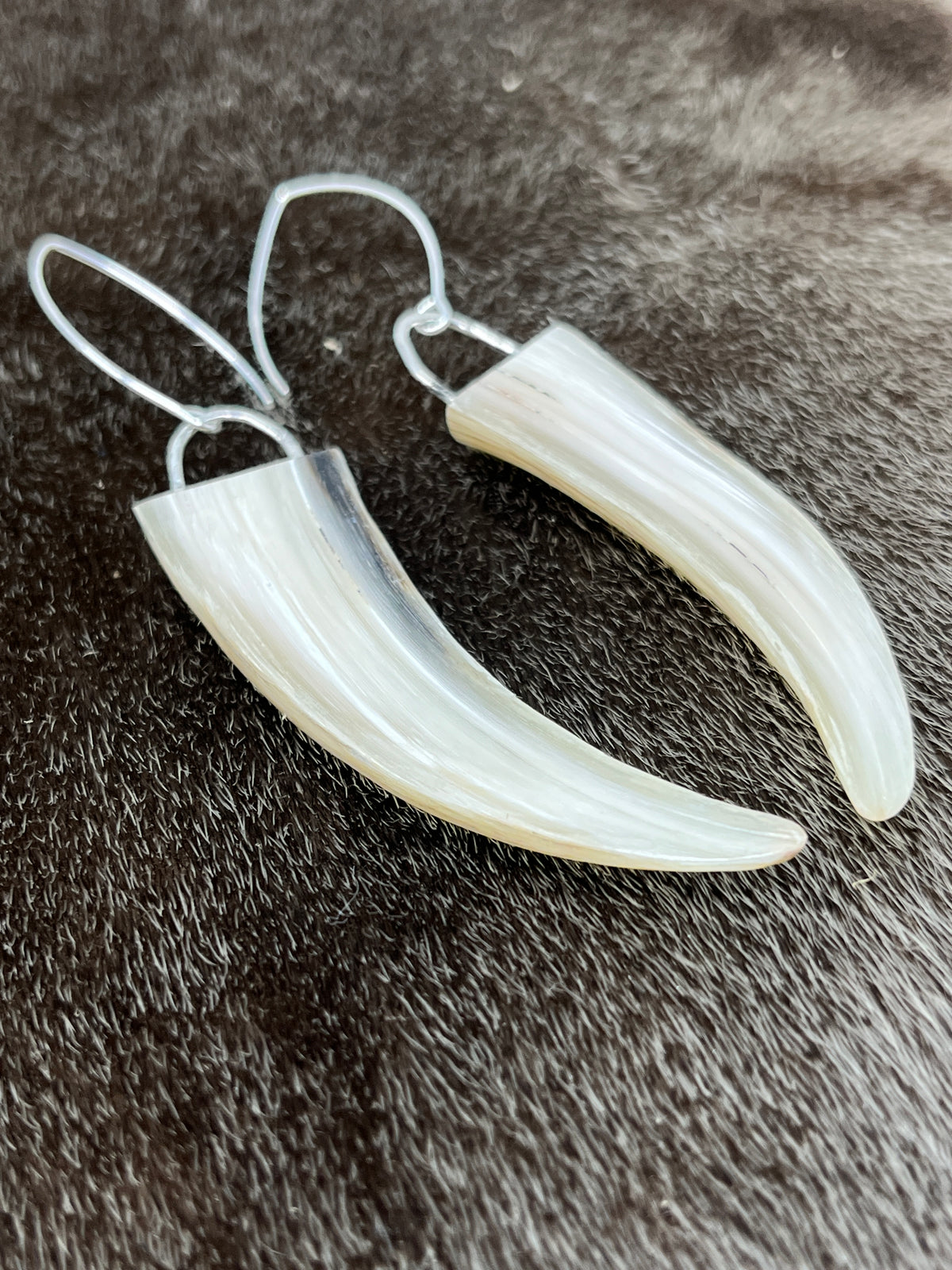 Muskox Horn Tip Earrings