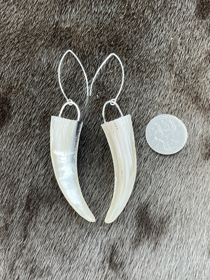 Muskox Horn Tip Earrings